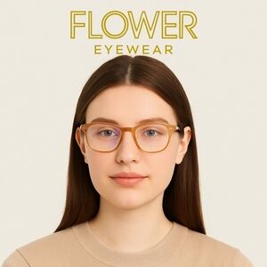 FLOWER Eyewear Blue Light Blocking Glasses — “Hazel” Style — Transparent Hazel